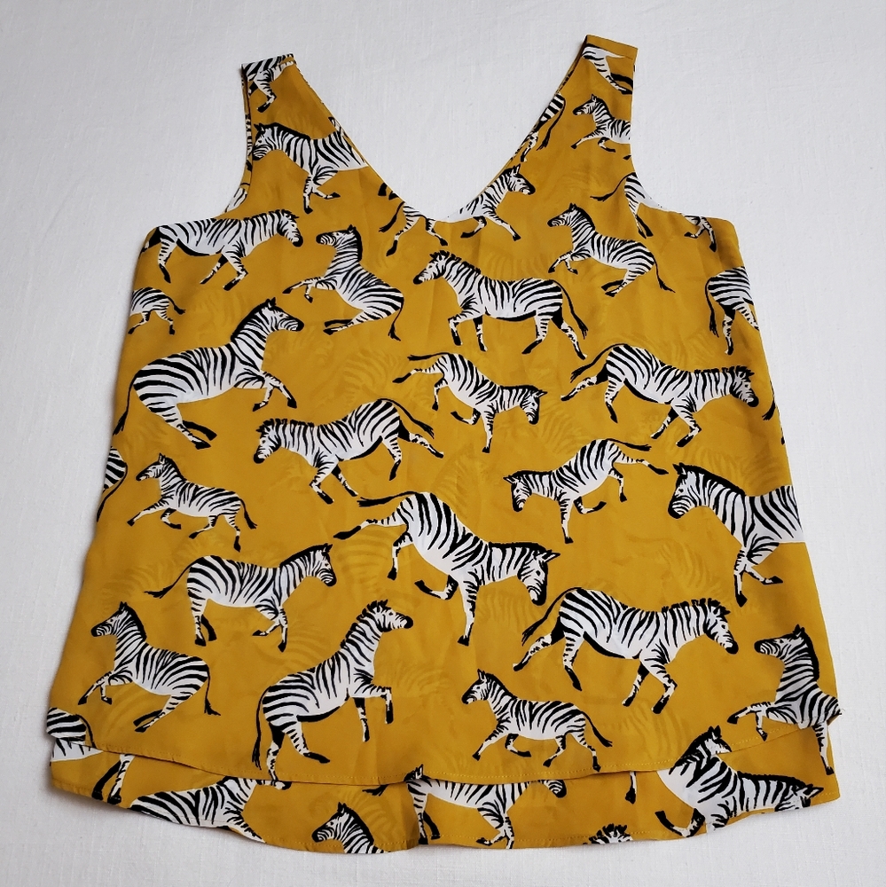 Ann Taylor Factory Rust Yellow Zebra Animal Print Skirt & Tank Set Size XS & 4 - Picture 6 of 14